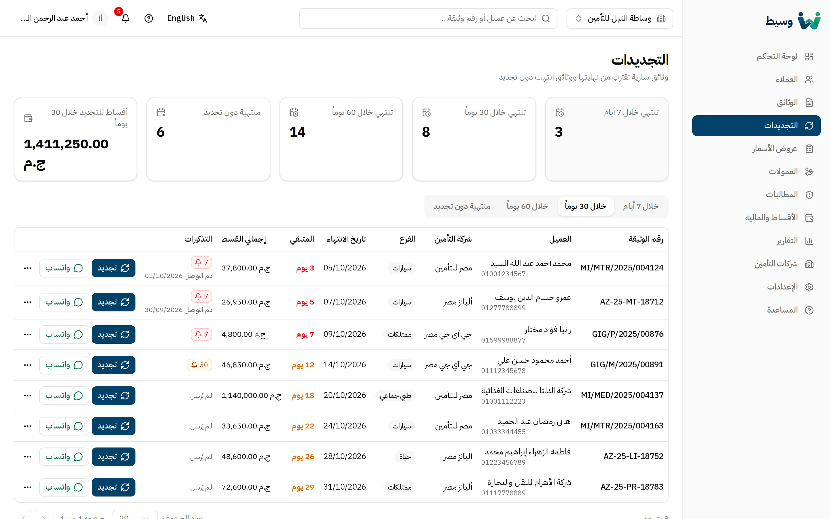 شاشة التجديدات
